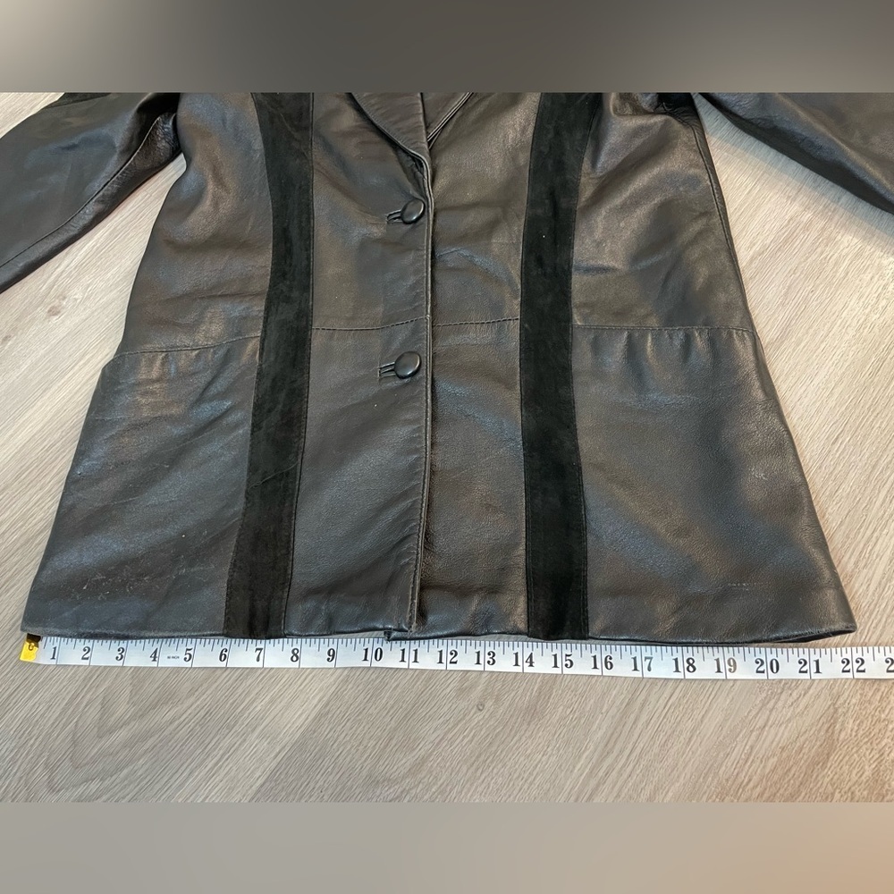 BOUTIQUE OF LEATHERS Vintage Black Aztec Design Genuine Leather Jacket. - Picture 10 of 15